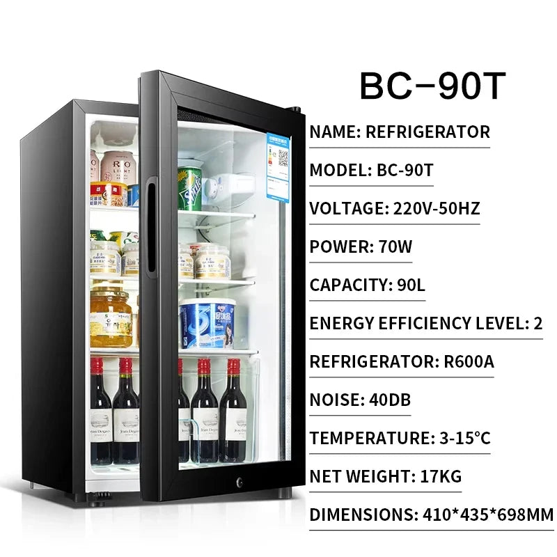 Household refrigerator Small office ice bar Tea refrigerator E-sports hotel display cabinet Beverage wine cabinet