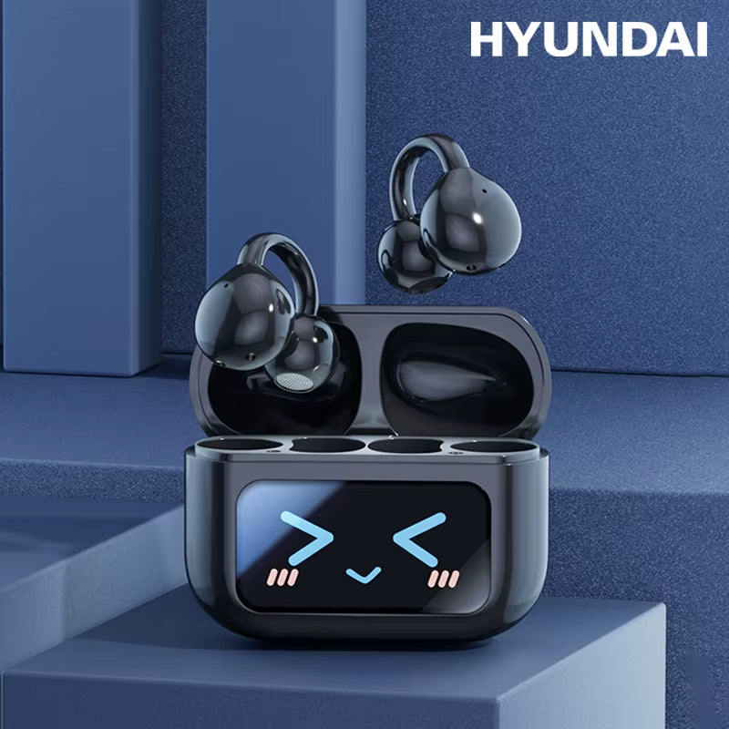 Choice M100 ENC Ear Clip LED Digital Display Earphones Wireless Bluetooth Headphones Noise Cancelling Touch Control