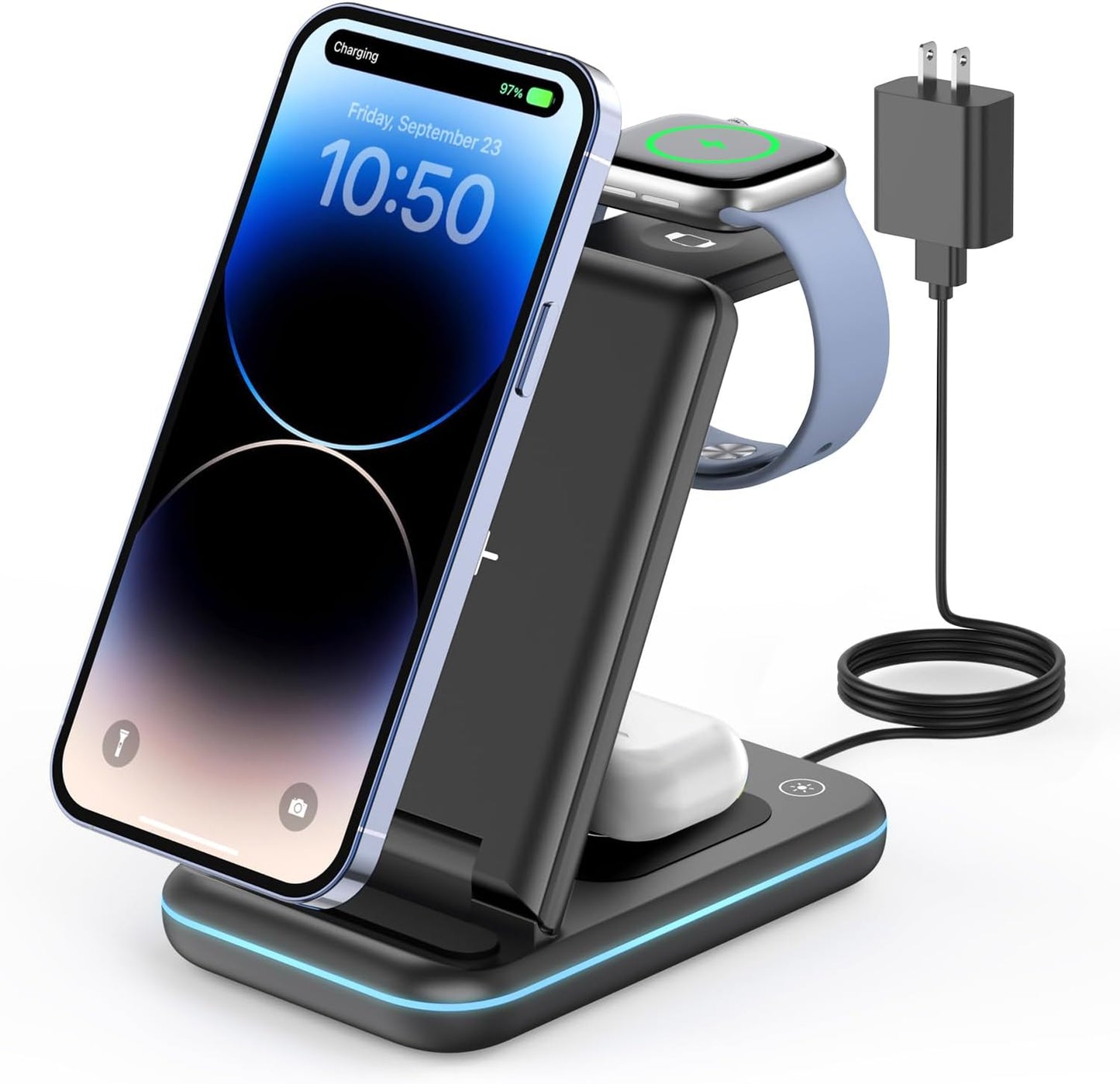 Wireless Charging Stand  3 in 1 Wireless Charger Dock Station for Apple Watch 6