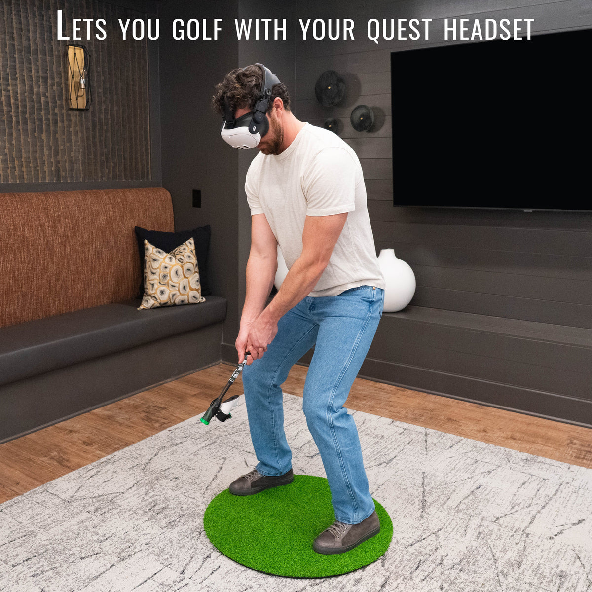 DriVR Elite Mini -  Adjustable VR Weighted Golf Club Handle Accessory - Compatible with Quest 2, 3/3s, and Pro - For GOLF+