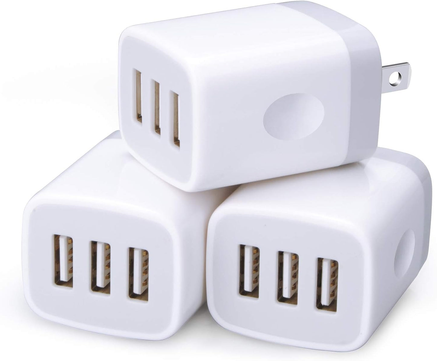 USB Charging Plug Wall Charger Adapter 3Pack Universal Travel 