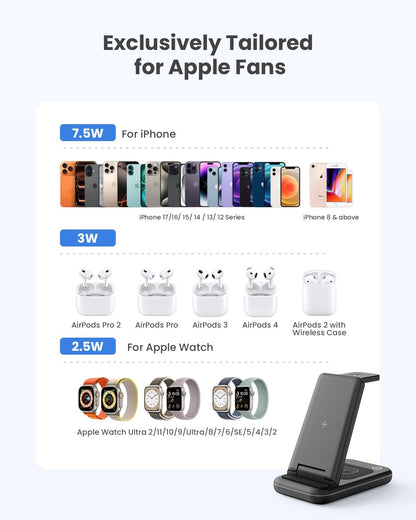 Wireless Charging Stand  3 in 1 Wireless Charger Dock Station for Apple Watch 6
