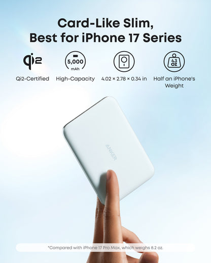 Anker Nano Power Bank (5K, MagGo, Slim)