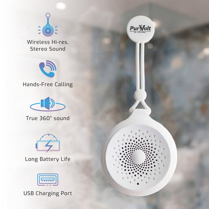 Pursonic Peak Wireless Speaker & Pursonic Waterproof Wireless Speaker Bundle – 360° Hi-Res Sound Anywhere, Anytime