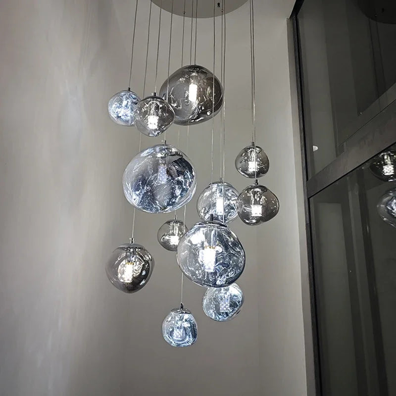 Nordic Home Decoration Stair Chandelier LED Pendant Lights Modern Ceiling Light Indoor Lighting Fixtures For Living Room Bedroom