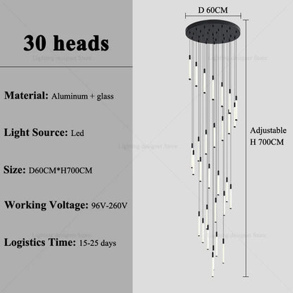 Modern Lighting Long Staircase Pendant Light Ceiling Chandelier hanging lights Stair Chandelier