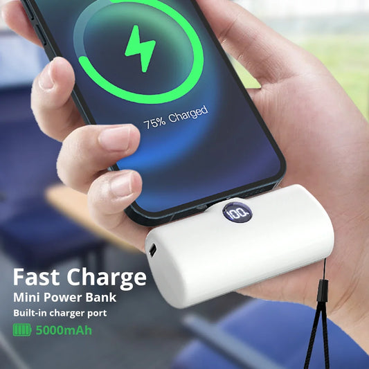 5000mAh Mini Power Bank with LED Display – Fast Charge