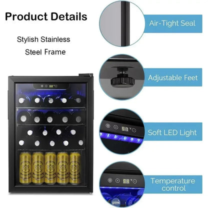 Activity priceActivity limited-time pricePromotionCompact 2.4 Cu. Ft. Mini Wine Cooler with Clear Glass Door, Quiet Operation, a