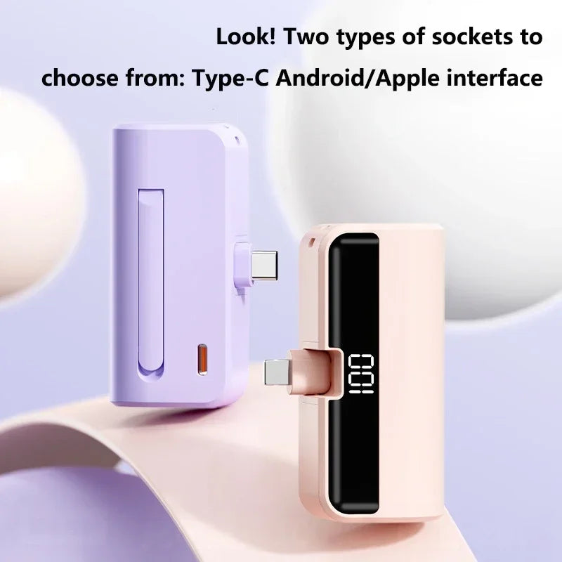 Mini Capsule 50000mAh High Capacity Power Bank... For iPhone Huawei Samsung