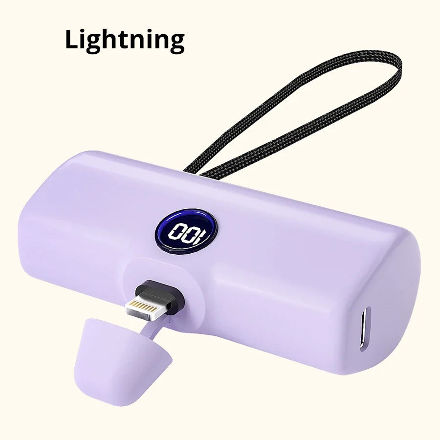 5000mAh Mini Power Bank with LED Display – Fast Charge