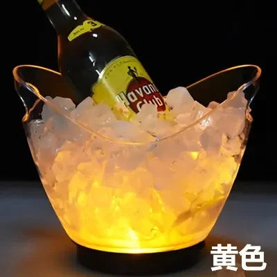 Unbreakable LED Ice Bucket Light Up Beverage Cooler for Wine Champagne and Cocktails at Bars and Nightclubs 2L 5L PS ABS