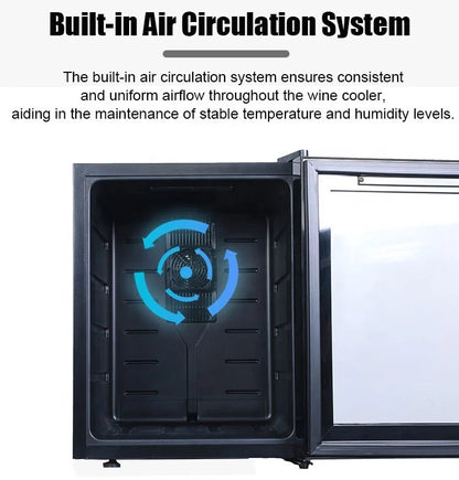 20 Bottles Horizontal Stainless Steel Shelves Semiconductor Cooler Air Cooling Wine Fridge Wine Cabinet