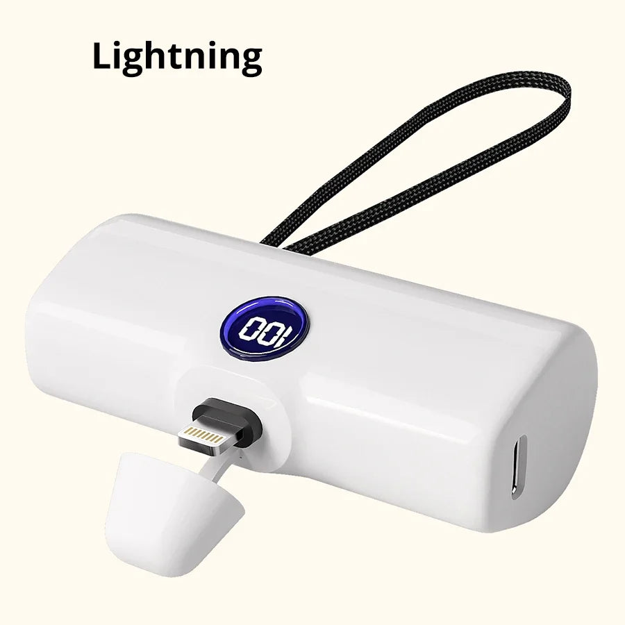 5000mAh Mini Power Bank with LED Display – Fast Charge