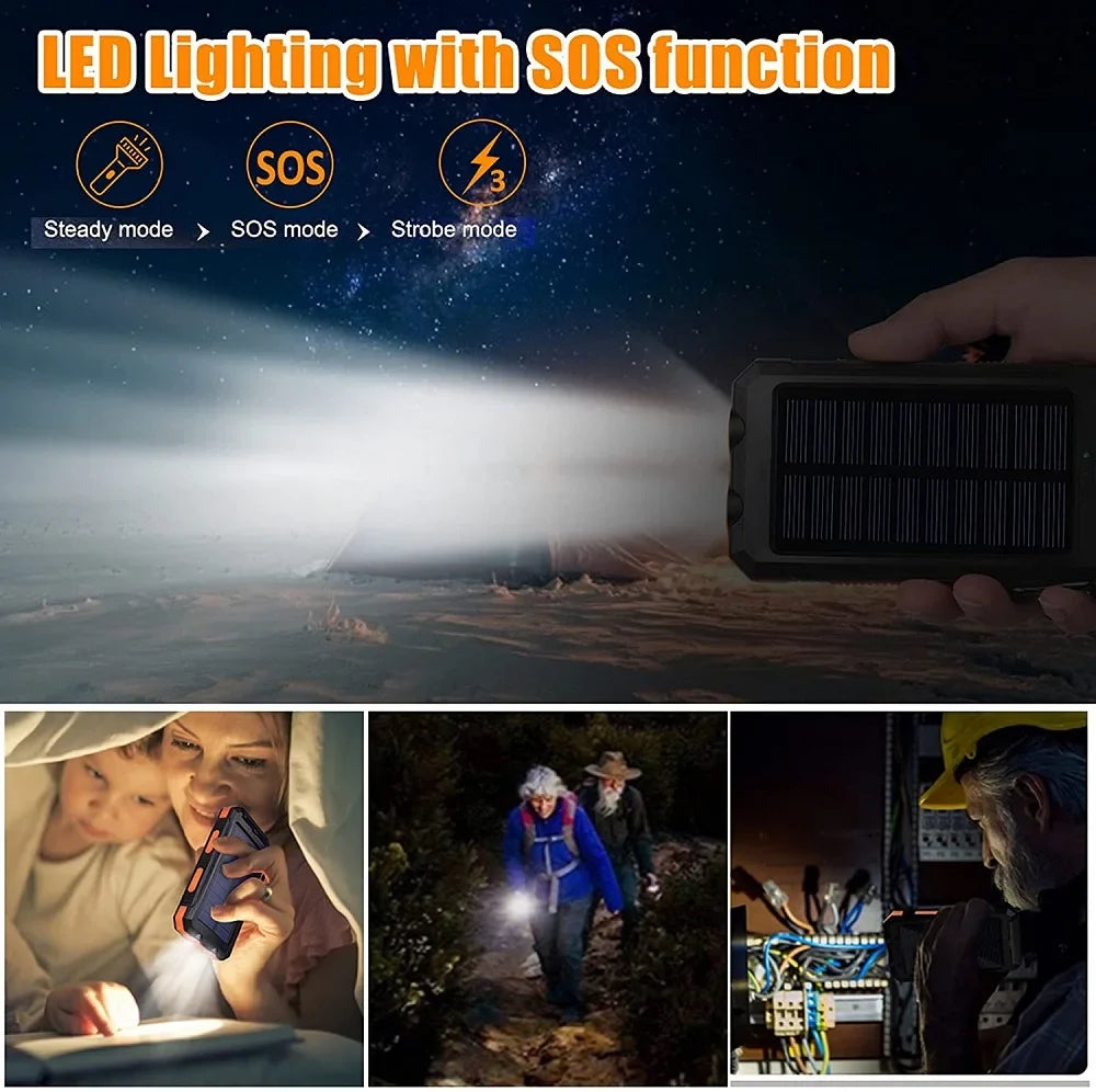 Solar Power Bank 8000mAh with LED Light – Flight Safe