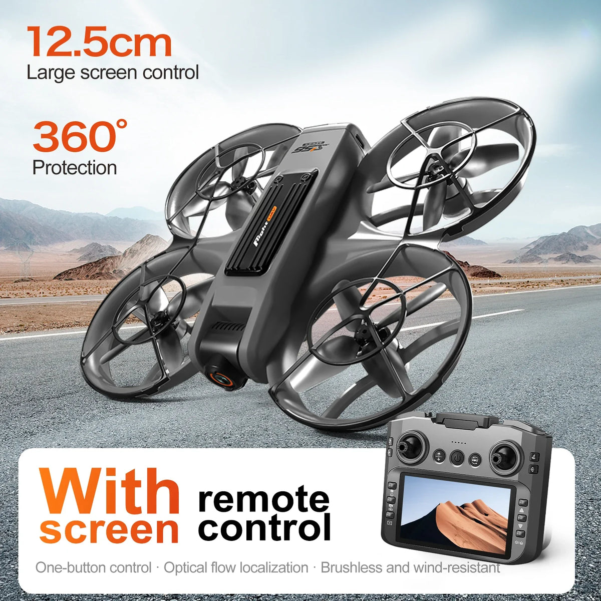 RC Drone with Camera – Stable Hover, Brushless, Wind Resistant