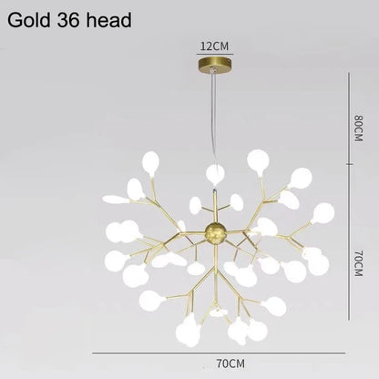 Nordic Modern Firefly Ceiling Chandelier Pendant Lamp G4 Led Lights Home Baby Room Bedroom Living Room Decoration Salon Starry