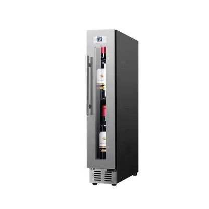 Wine Cooler Refrigerator, 9 Bottle Capacity, Countertop Undercounter, Compressor Cooling, Stainless Steel Door, Home Bar