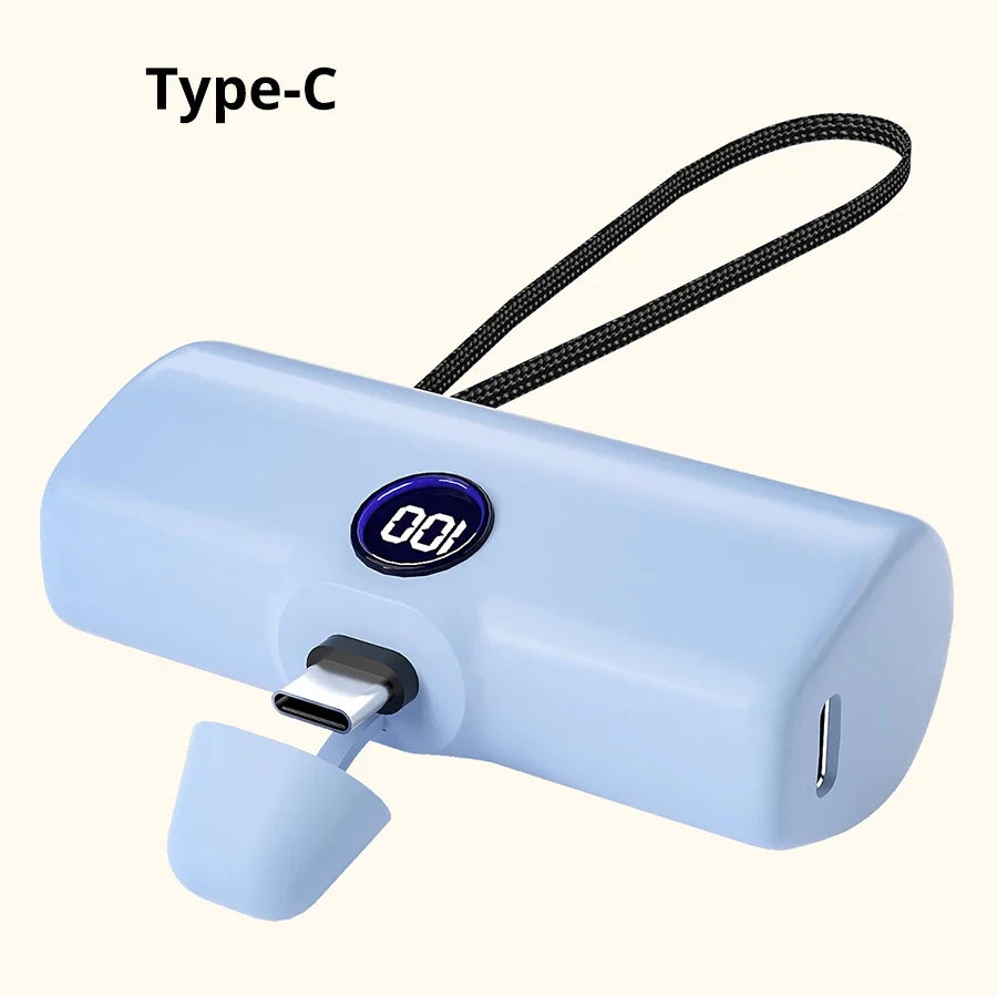 5000mAh Mini Power Bank with LED Display – Fast Charge
