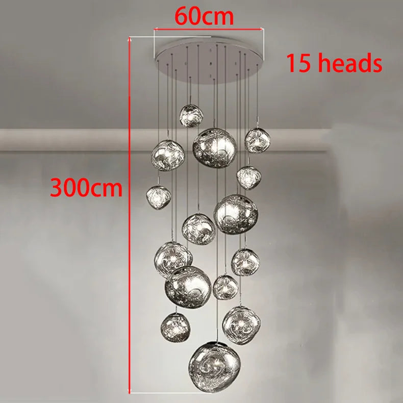 Nordic Home Decoration Stair Chandelier LED Pendant Lights Modern Ceiling Light Indoor Lighting Fixtures For Living Room Bedroom