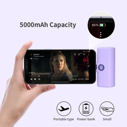 5000mAh Mini Power Bank with LED Display – Fast Charge