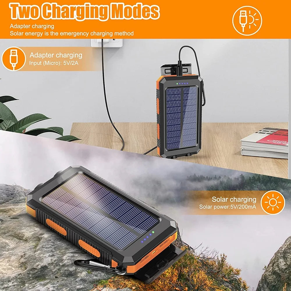Solar Power Bank 8000mAh with LED Light – Flight Safe