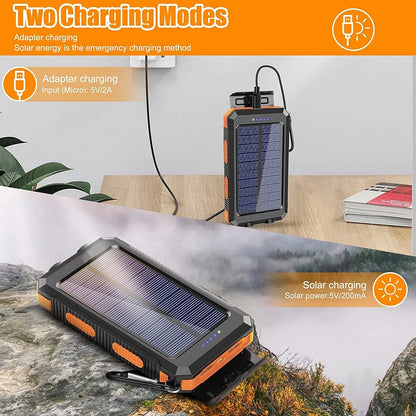 Solar Power Bank 8000mAh with LED Light – Flight Safe