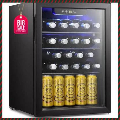 Activity priceActivity limited-time pricePromotionCompact 2.4 Cu. Ft. Mini Wine Cooler with Clear Glass Door, Quiet Operation, a