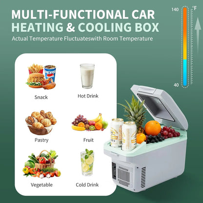 Tacleekii 8L Electric Car Refrigerator Portable Mini Fridge Cooler & Warmer 32°F-122°F Travel Fridge for Road Trips, Camping, Beach & Tailgating