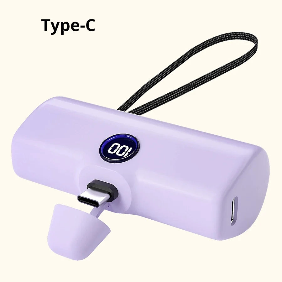 5000mAh Mini Power Bank with LED Display – Fast Charge