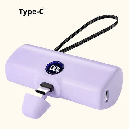 5000mAh Mini Power Bank with LED Display – Fast Charge