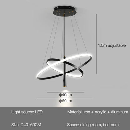 Modern Round LED Chandeliers for Living Room Dining Room Kitchen Island Luster Pendant Lights Fixture Home Decor Indoor Lighting
