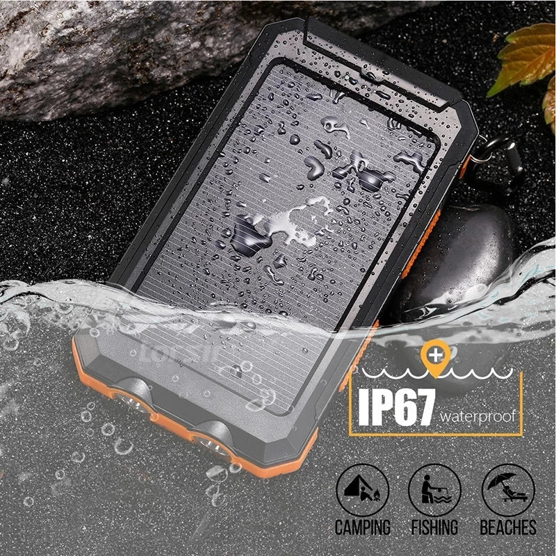 Solar Power Bank 8000mAh with LED Light – Flight Safe
