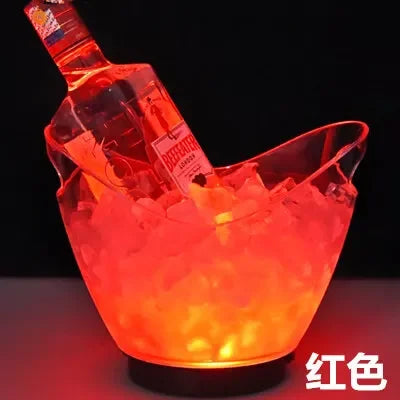 Unbreakable LED Ice Bucket Light Up Beverage Cooler for Wine Champagne and Cocktails at Bars and Nightclubs 2L 5L PS ABS