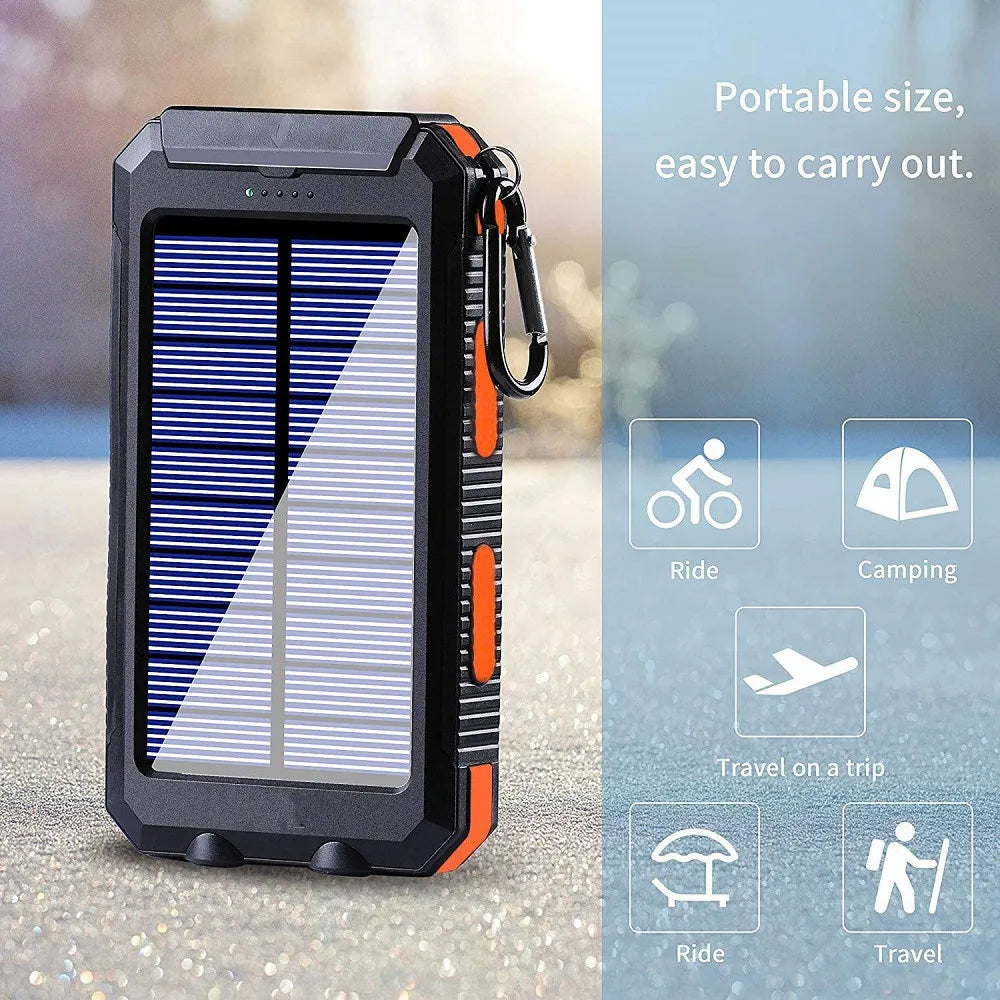Solar Power Bank 8000mAh with LED Light – Flight Safe