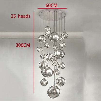 Nordic Home Decoration Stair Chandelier LED Pendant Lights Modern Ceiling Light Indoor Lighting Fixtures For Living Room Bedroom