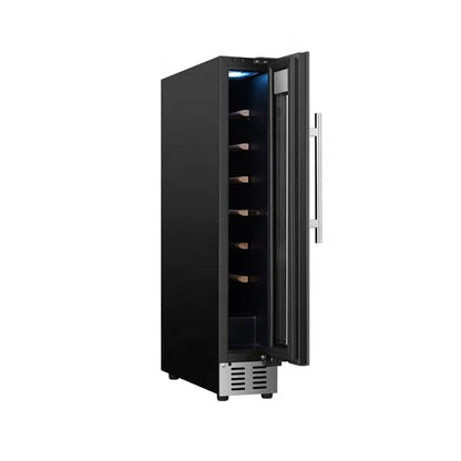 Wine Cooler Refrigerator, 9 Bottle Capacity, Countertop Undercounter, Compressor Cooling, Stainless Steel Door, Home Bar